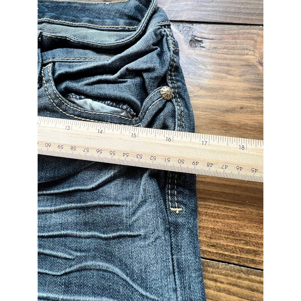 Suko Jeans Womens Size 6 Medium Wash Whiskered Bootcut Embroidered Flap Pocket - Picture 4 of 6
